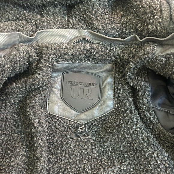 Urban Republic Toddler Boys Grey Faux Leather Hooded Combo Jacket - Picture 4 of 6